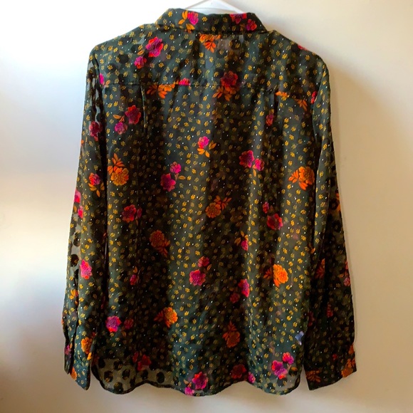 Long sleeved, sheer, floral Blouse LOFT - Picture 2 of 3